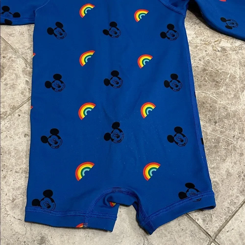 Hanna Andersson Mickey Mouse Disney Rainbow Rashguard 1pc Swimsuit Sz 75 12-18M